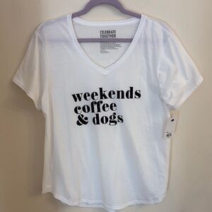 Celebrate Together Graphic Tee “weekends coffee & dogs” 🐶